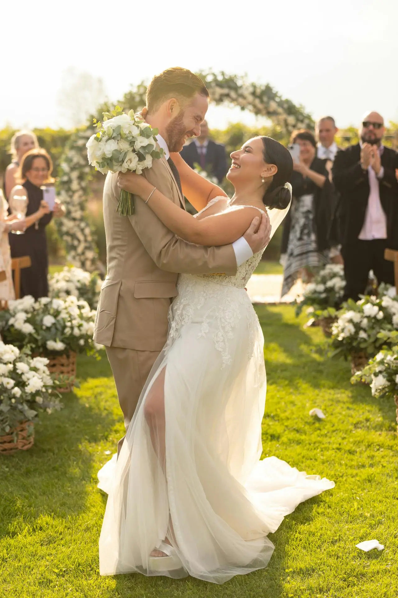 Minnesota wedding reception under warm lights